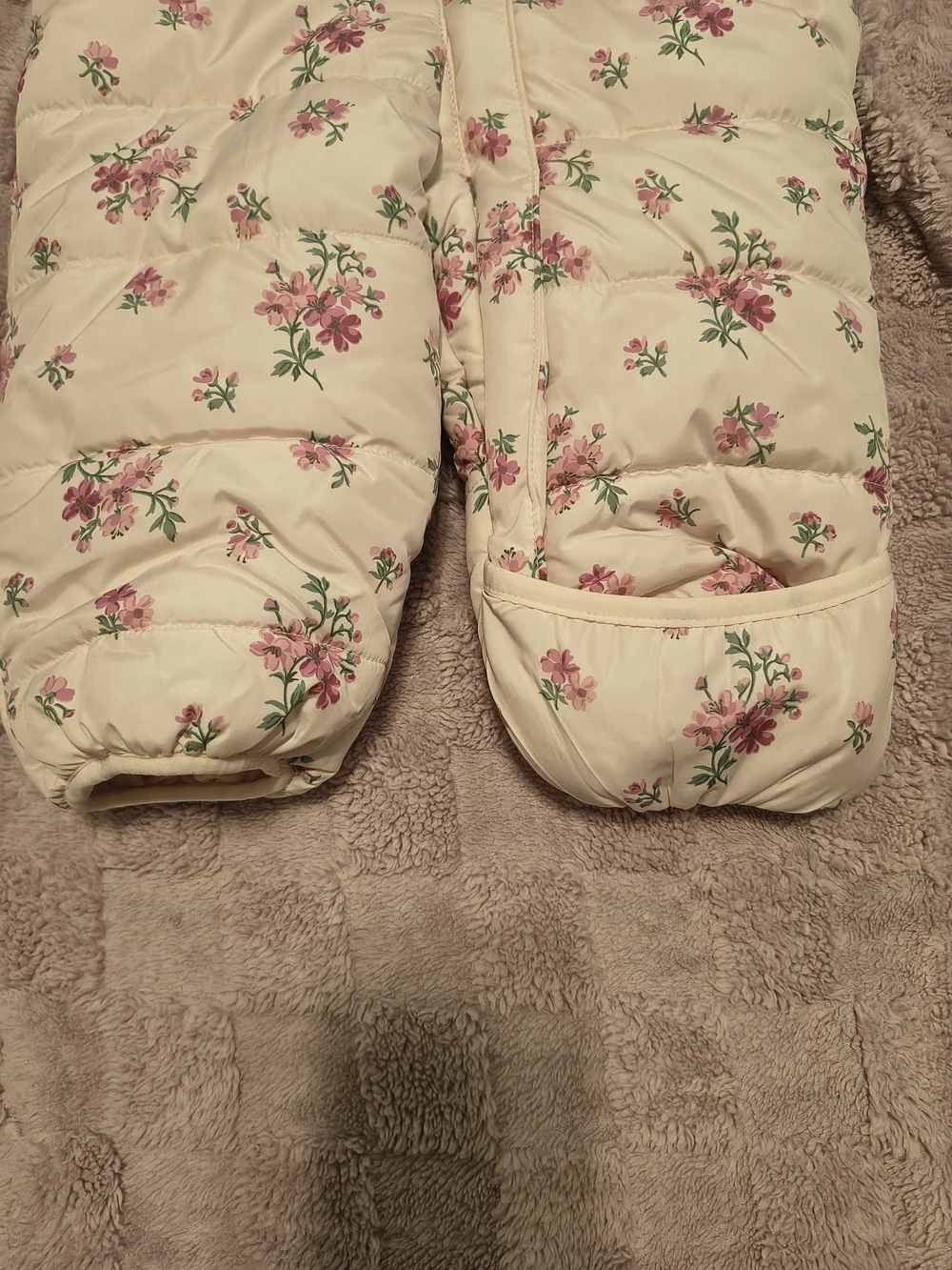Pink Floral Hooded Baby Bunting Snowsuit